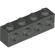 Brick Special 1 x 4 with 4 Studs on One Side / Dark Gray