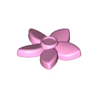 Plant, Flower with 5 Pointed Petals and Pin / Bright Pink