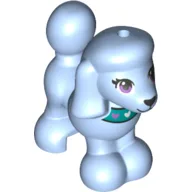 Animal, Dog, Poodle with Purple Bow, Blue Eyes, Black Nose and Mouth Print / [No Color/Any Color]