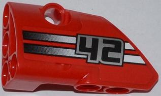 Lego Technic, Panel Fairing # 1 Small Smooth Short, Side A with '42' and 2 Black to White Fade Stripes Pattern (Sticker) - Set 42011