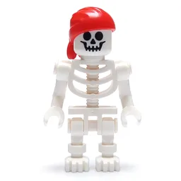 Skeleton, Standard Face, Red Bandana Hat, Bent Arms