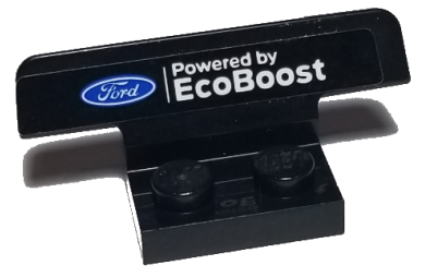 Lego Vehicle, Spoiler 1 x 4 on 1 x 2 Base with Ford Logo and 'Powered by EcoBoost' Pattern (Sticker) - Set 75885