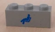Brick 1 x 3 with Train Passenger Car Pattern (Sticker) - Sets 4547 / 10002