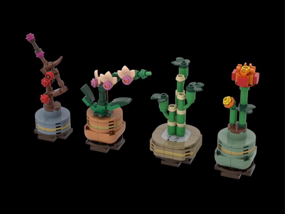 Lego Mini Four Gentlemen (Plum, Orchid, Bamboo, Chrysanthemum)