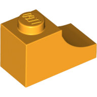 Lego Brick Curved 2 x 1 with Inverted Cutout / Bright Light Orange
