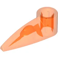 Technic Tooth 1 x 3 with Axle Hole [Rounded Underside] / Trans-Neon Orange