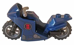 Motorcycle Sport Bike with Black Frame, Flat Silver Wheels and Handlebars with Red Black Widow Logo Pattern on Both Sides (Stickers) - Set 76162