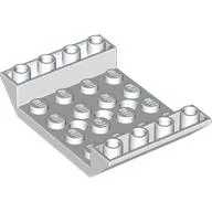 Brick Sloped Inverted 45° 6 x 4 Double with 4 x 4 Recessed and 3 Holes / White
