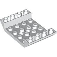 Lego Brick Sloped Inverted 45° 6 x 4 Double with 4 x 4 Recessed and 3 Holes / White