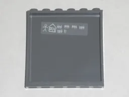 Panel 1 x 6 x 5 with Stick Figure, House, and Tally Marks on Inside Pattern (Sticker) - Set 7744