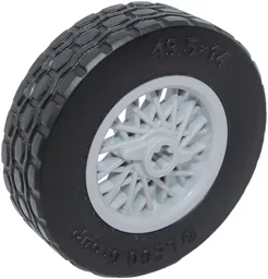 Wheel 30mm D. x 14mm with Wire Spokes and Spinner with Black Tire 49.5 x 14 (8093 / 70490) / Light Bluish Gray