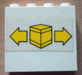 Lego Panel 1 x 4 x 3 - Solid Studs with Box and Arrows Pattern (Sticker) - Set 7823