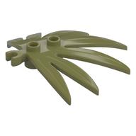 Lego Plant, Leaves 6 x 5 Swordleaf with Clip [Thick Open O Clip] / Olive Green