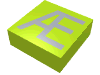 Lego Tile 1 x 1 with Letter Æ Print / Lime