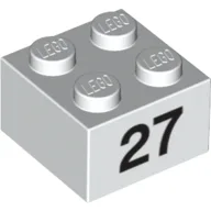 Brick 2 x 2 with Black "27" Print