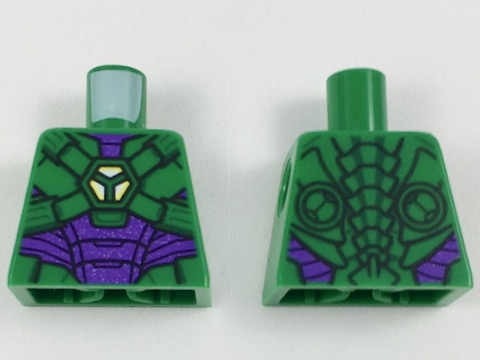 Lego Torso Armor with Lex Luthor Warsuit with Green Hexagon Logo and Dark Purple Plates Pattern