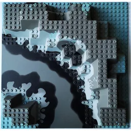 Baseplate Raised 32 x 32 Canyon with Gray Underwater Print / Light Blue