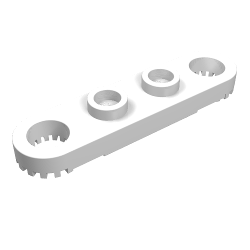 Lego Technic Plate 1 x 4 with Toothed Ends / White