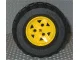 Wheel 43.2mm D. x 26mm Technic Racing Small, 3 Pin Holes with Black Tire 81.6 x 38 R Balloon (41896 / 45982) / Yellow