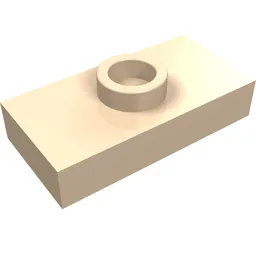 Plate Special 1 x 2 with 1 Stud without Groove (Jumper) / Light Nougat