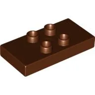 Duplo Plate 2 x 4 x 1/2 with 4 Center Studs [Thick] / Reddish Brown