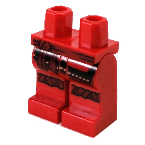 Lego Hips and Red Legs with Robetails, Dark Red Sash Belt and Knee Wraps Print / Red