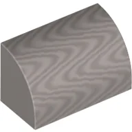 Brick Curved 1 x 2 x 1 No Studs / Metallic Silver