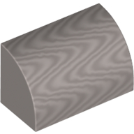Lego Brick Curved 1 x 2 x 1 No Studs / Metallic Silver