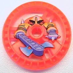 Technic Disc 5 x 5 Notched, Axer Print / Trans-Neon Orange