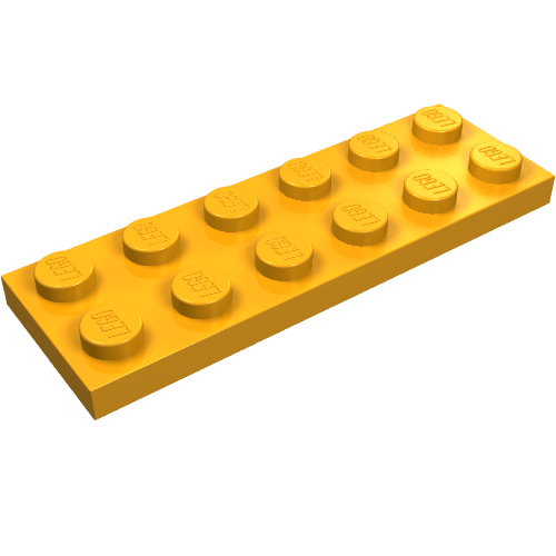 Lego Plate 2 x 6 / Medium Orange