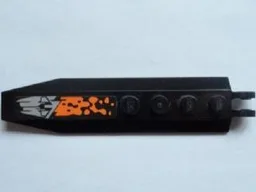 Hinge Plate 1 x 8 with Angled Side Extensions with Orange and Silver Pattern Model Right Side (Sticker) - Set 8112