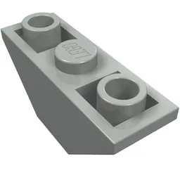 Brick Sloped Inverted 45° 3 x 1 Double with 2 Completely Open Studs / Light Gray