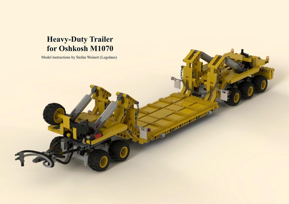 Lego Low Loader Trailer / Heavy Duty Trailer with five Axles