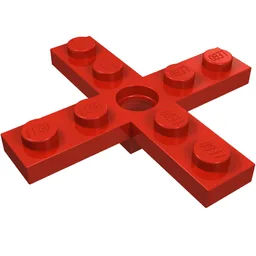 Propeller 4 Blade 5 Diameter with Hole for Rotor Holder / Red