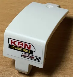 Technic, Panel Curved 3 x 5 x 3 with 'KRN POWERTOOLS' Red and Yellow Pattern Model Left Side (Sticker) - Set 42077