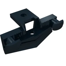 Train Buffer Beam with Rectangular Buffers and Plow / Black
