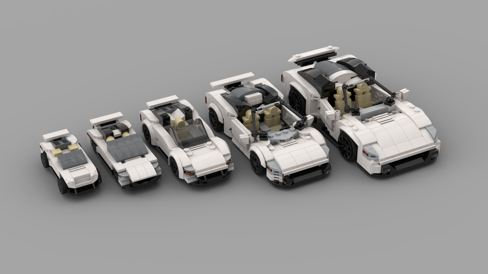 Lego 4, 5, 6, 8 & 10 stud wide roadster