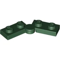 Hinge Plate 1 x 4 Swivel Top / Base - Solid Clip [Complete Assembly] / Dark Green