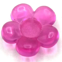 Clikits Icon, Flower 2 x 2 Small, 5 Petals with Pin [Polished] / Trans-Dark Pink