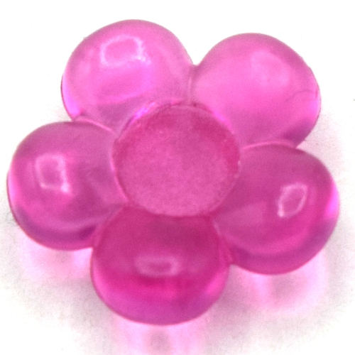 Lego Clikits Icon, Flower 2 x 2 Small, 5 Petals with Pin [Polished] / Trans-Dark Pink