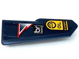 Technic, Panel Fairing #21 Very Small Smooth, Side B with 'breakz', 'OIL EXPERT', Red and White Lightning Stripes Pattern (Sticker) - Set 42109