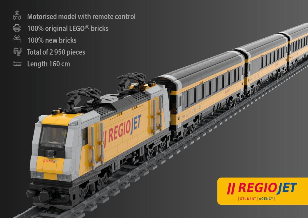 Lego Unique motorised RegioJet train