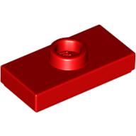 Lego Plate Special 1 x 2 with 1 Stud with Groove (Jumper) / Red