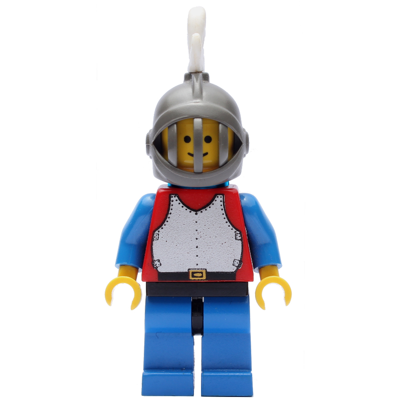 Lego Knight (Breastplate on Red) - Blue Legs, White Plume