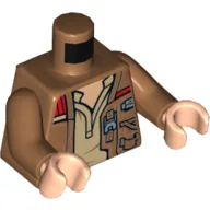 Torso Jacket Open over Tan Shirt Print, Medium Nougat Arms, Light Nougat Hands / Medium Nougat