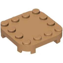 Plate Round Corners 4 x 4 x 2/3 Circle with Reduced Knobs / Medium Nougat