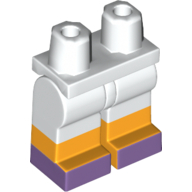 Lego Hips with White Legs and Bright Light Orange Boots Pattern with Medium Lavender Feet Print
