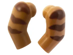 Arm, (Matching Left and Right) Pair with Reddish Brown Stripes Pattern / Medium Nougat