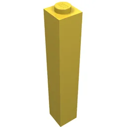 Brick 1 x 1 x 5 with Solid Stud / Yellow