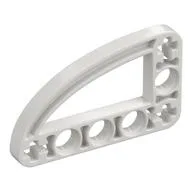 Technic Beam 3 x 5 L-Shape with Quarter Ellipse Thin / White